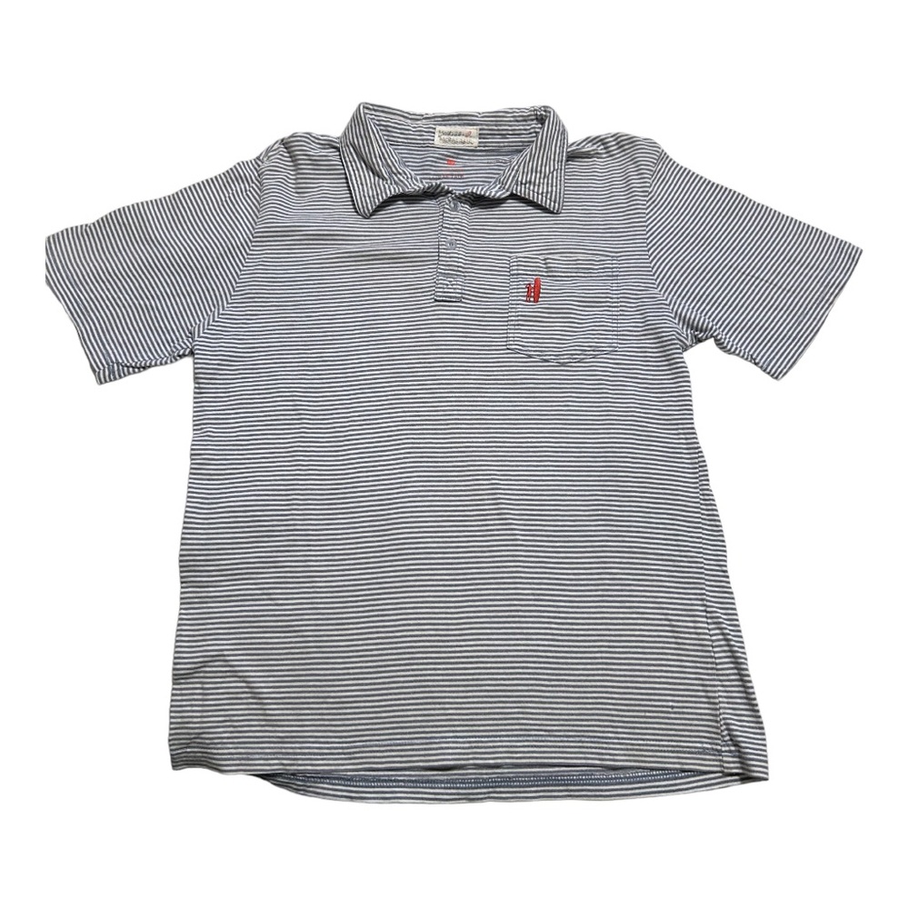 Johnnie-o boy’s blue ripple striped polo size 12